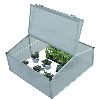 A single Outsunny 51 Inch Aluminum Vented Cold Frame Mini Greenhouse Kit