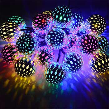 Dephen Solar String Lights Moroccan Ball one set