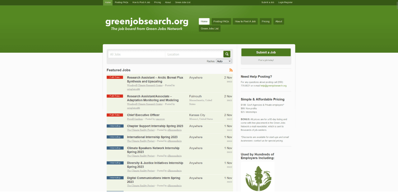 Green Job Nertwork Green Jobs Board